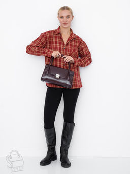 Сумка женская кожаная 0030VG wine purple Vitelli Grassi