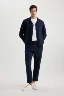 Yazl?k Jogger Pantolon Regular Fit Normal Kesim Keten Gorunumlu Duz Paca Pamuklu Cepli