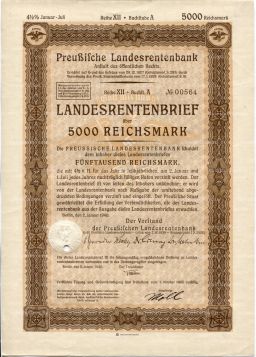 Облигация 4,5% 5000 марок 1940 года Германия