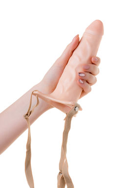 Фаллопротез LoveToy поясной, телесный, 18,5 см  фото 10