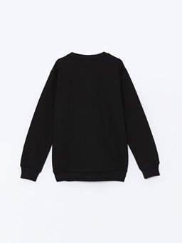 Bisiklet Yaka Bask?l? K?z ?ocuk Sweatshirt - Waikiki фото 3