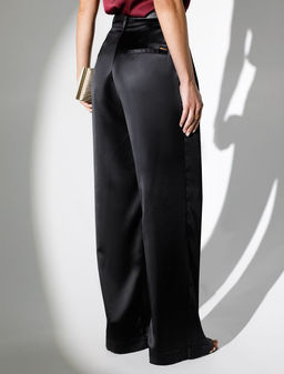 Брюки палаццо широкие из струящегося сатина - Vilatte фото 2