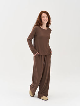 Лонгслив домашний "Шоколад" женский