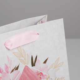 Пакет подарочный крафтовый вертикальный, упаковка, 8 марта, MS 18?23?10 см