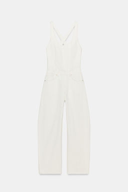 MONO DENIM TRF TIRANTES / Blanco roto - Zara фото 4