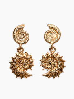 Цена за 2 шт. Серьги металл "Ракушки", цвет золото