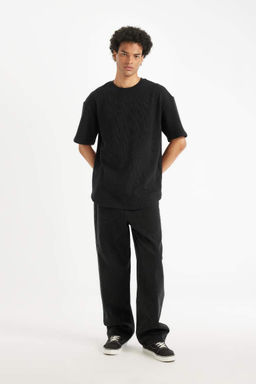 Футболка с короткими рукавами и круглым вырезом Comfort Fit - Defacto фото 2