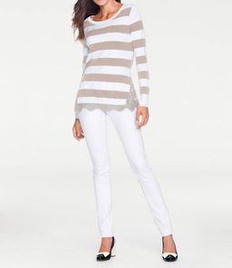 Пуловер 2 в 1, бежево-белый - Heine фото 3