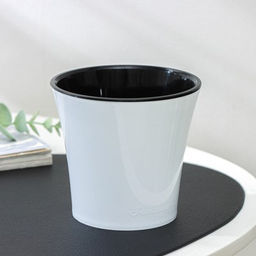 Горшок для цветов АРТЕ 0,6л Цвет белый-черный (АРТ 0,6 Б-Ч) (63) - Крассула фото 2