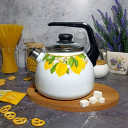 Чайник для плиты 3,0л 1RС12 Limon белосн. со свистком. - Стальэмаль фото 2