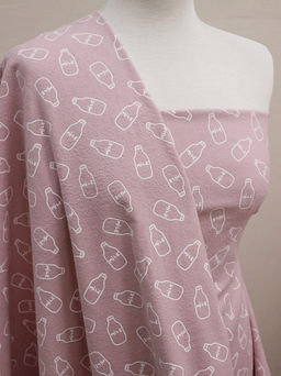 Теплый хлопок Бутылочки Milk на розовой дымке, ш.1.5м, хлопок-100%, 160гр/м.кв - Купава фото 2