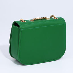 Сумка-мессенджер на клапане, цвет зелёный - Simaland фото 4