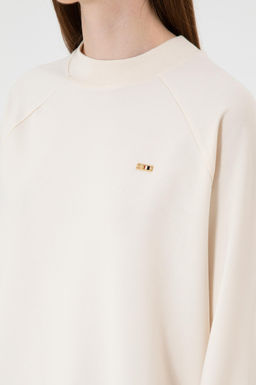 Kad_n Krem Regular Bisiklet Yaka Basic Sweatsh_rt