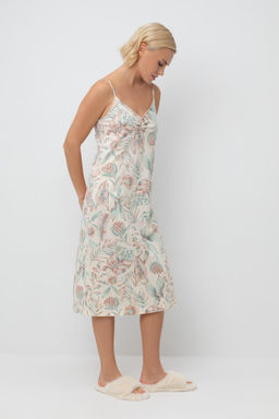 Е 10008/айвори,акварельные тропики сорочка ночная жен