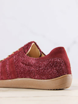 Кеды босоногие натуральная замша бордовые 184.natabr.Бордовая замша+бордовый джангл/Кожа