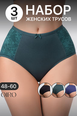 Набор трусов OIRO 3905 хлопковые с цветочным узором 3 шт