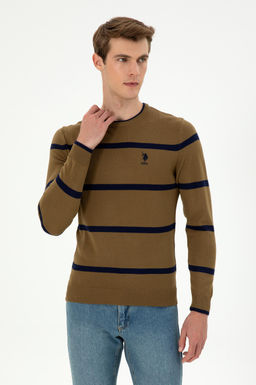 Мужской свитер цвета хаки