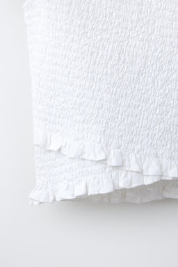 TOP CON LINO NIDO DE ABEJA / Blanco roto - Zara фото 6