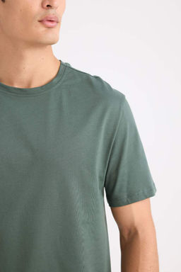 Новая базовая простая футболка с короткими рукавами и круглым вырезом стандартного кроя - Defacto фото 5