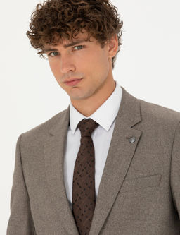 A__k Kahverengi Slim Fit Tak_m Elbise