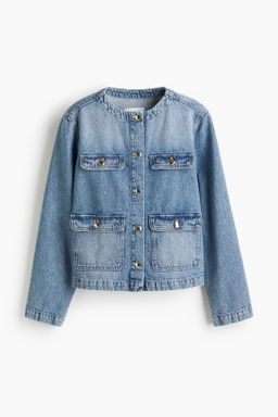 Chaqueta denim sin cuello