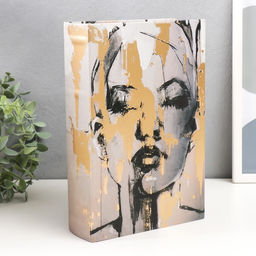 Шкатулка книга - сейф «Портрет девушки. Золото», дерево, кожзам, 27×18×7 см