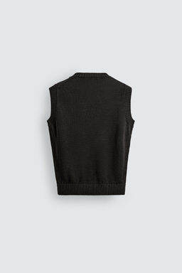 CHALECO PUNTO 100% LINO AARON LEVINE X ZARA / Chocolate  фото 8
