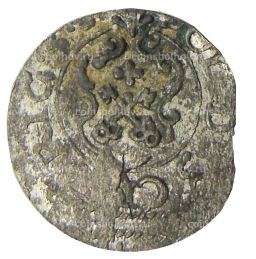 Монета Солид 1634-1654 года Шведская оккупация Риги  королева Кристина