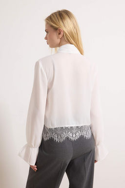 Siyah Fular ve Dantel Detayl? S?k Dokuma Bluz TWOSS26BZ00214 - Trendyolmilla фото 10