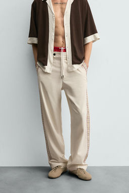 EMBROIDERED STRIPE TROUSERS - Zara фото 2