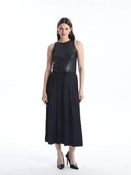 Bisiklet Yaka Parlak G?r?n?ml? Kad?n Atlet