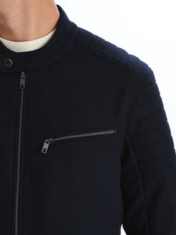 Slim Fit Biker Yaka Erkek Mont