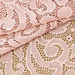 Кружевная эластичная ткань, 170 мм, 2.7±0.5 м, розово-бежевая
