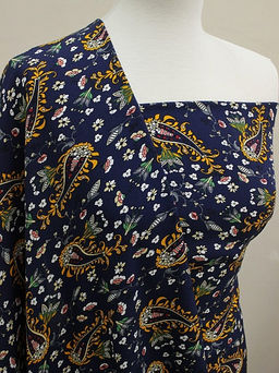 Штапель Джалия цв.чернильно-синий, ш.1.45м, вискоза-100%, 100гр/м.кв - Купава фото 2