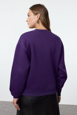 Mor Nak?sl? Regular/Normal Kal?p Kal?n Ici Polarl? Orme Sweatshirt TWOAW25SW00176