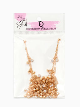 Цепочка со стразами 4 мм. L=100 см, мелкое плетение 2*1,8 мм, цвет золото