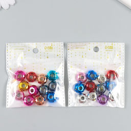 Цена за 12 шт. Бусина для творчества пластик «Шарик металлик глянцевые грани», 1.4×1.4×0.8 см, МИКС