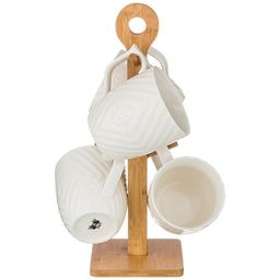 НАБОР КРУЖЕК LEFARD NATIVE 4 ШТ. 350 МЛ НА ПОДСТАВКЕ 11*11*30,5 СМ.