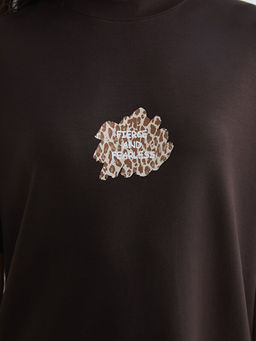 Bisiklet Yaka Bask?l? Kad?n Ti??rt