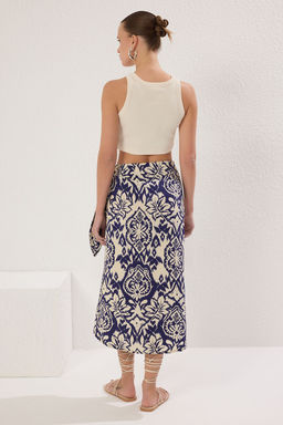 TRENDYOLMILLA Cok Renkli Baglama Detayl? Desenli Midi Boy Dokuma Etek TWOSS25ET00157 фото 4