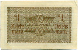 Банкнота 1 рейхсмарка 1939 года Германия (Для оккупированных территорий)