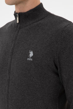 Erkek Slim Fit Antrasit Melanj Triko H_rka - U.s. polo assn фото 14