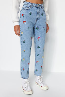 Mavi Nak?sl? Yuksek Bel Mom Jeans TWOSS21JE0591 - Trendyolmilla фото 5