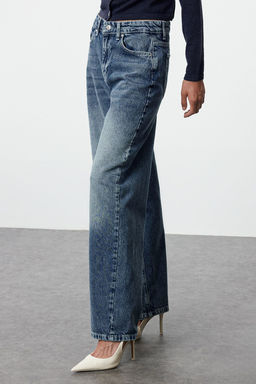TRENDYOLMILLA Mavi Yuksek Bel Barrel Baggy Jeans TWOAW25JE00130  фото 9