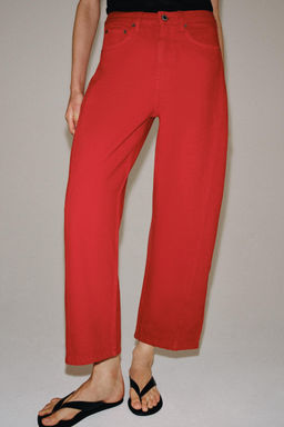 JEANS ZW COLLECTION RELAXED TIRO MEDIO / Rojo - Zara фото 2