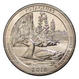 25 центов 2018 года D США Национальные парки №43 Национальный парк Вояджерс