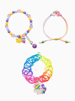 Цена за 2 шт. Браслет детский набор 3 шт. «Выбражулька. Радуга», подвеска с бусиной, разноцветный