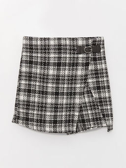 Beli Lastikli Ekose K?z ?ocuk ?ort Etek