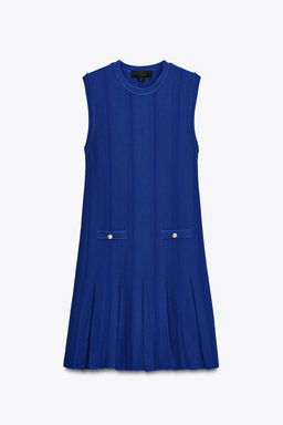 KNIT DRESS WITH BOX PLEATS - Zara фото 6