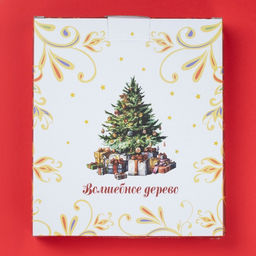 Тарелка сервировочная новогодняя Доляна «Волшебное дерево», доломит, 20×18×3 см, белая